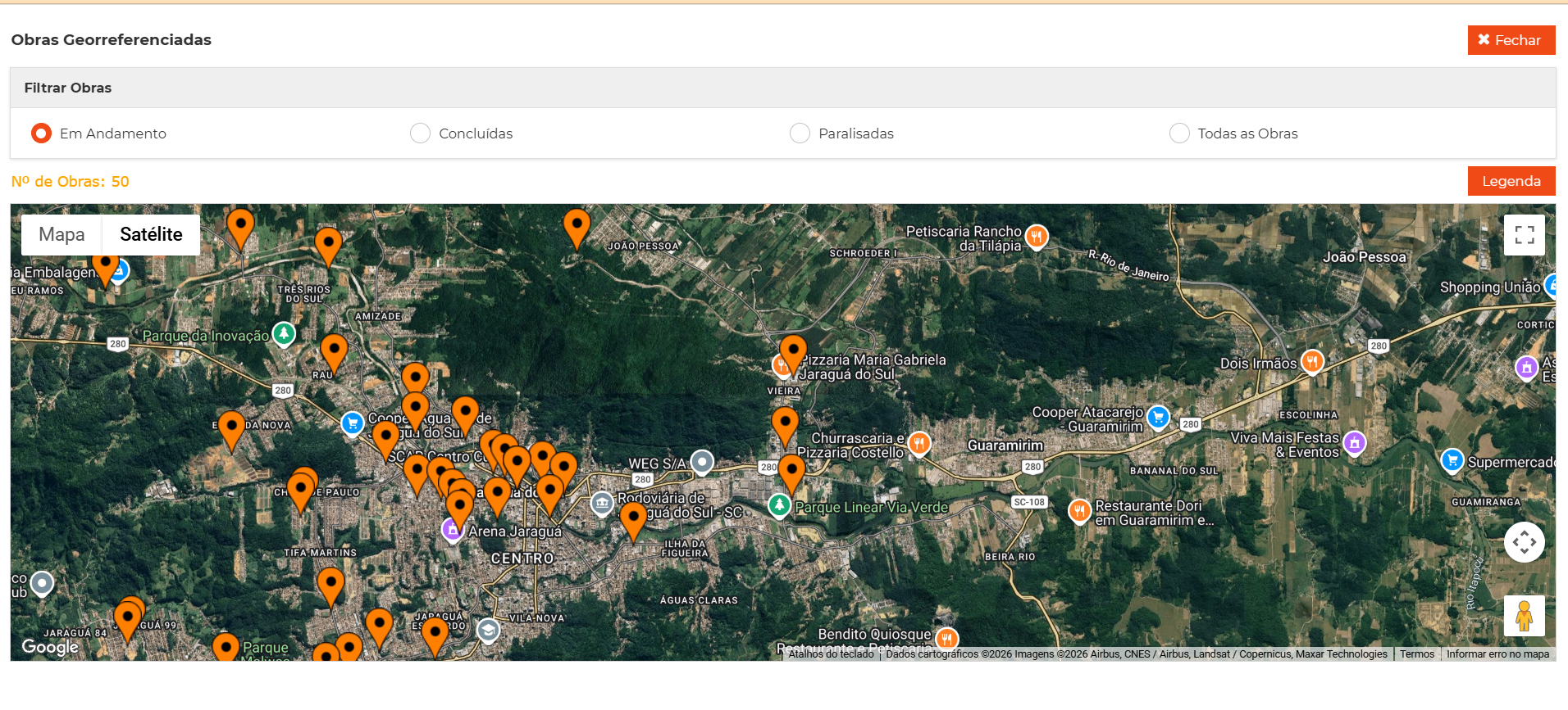 Georreferenciamento de obras no EngeGOV WEB
